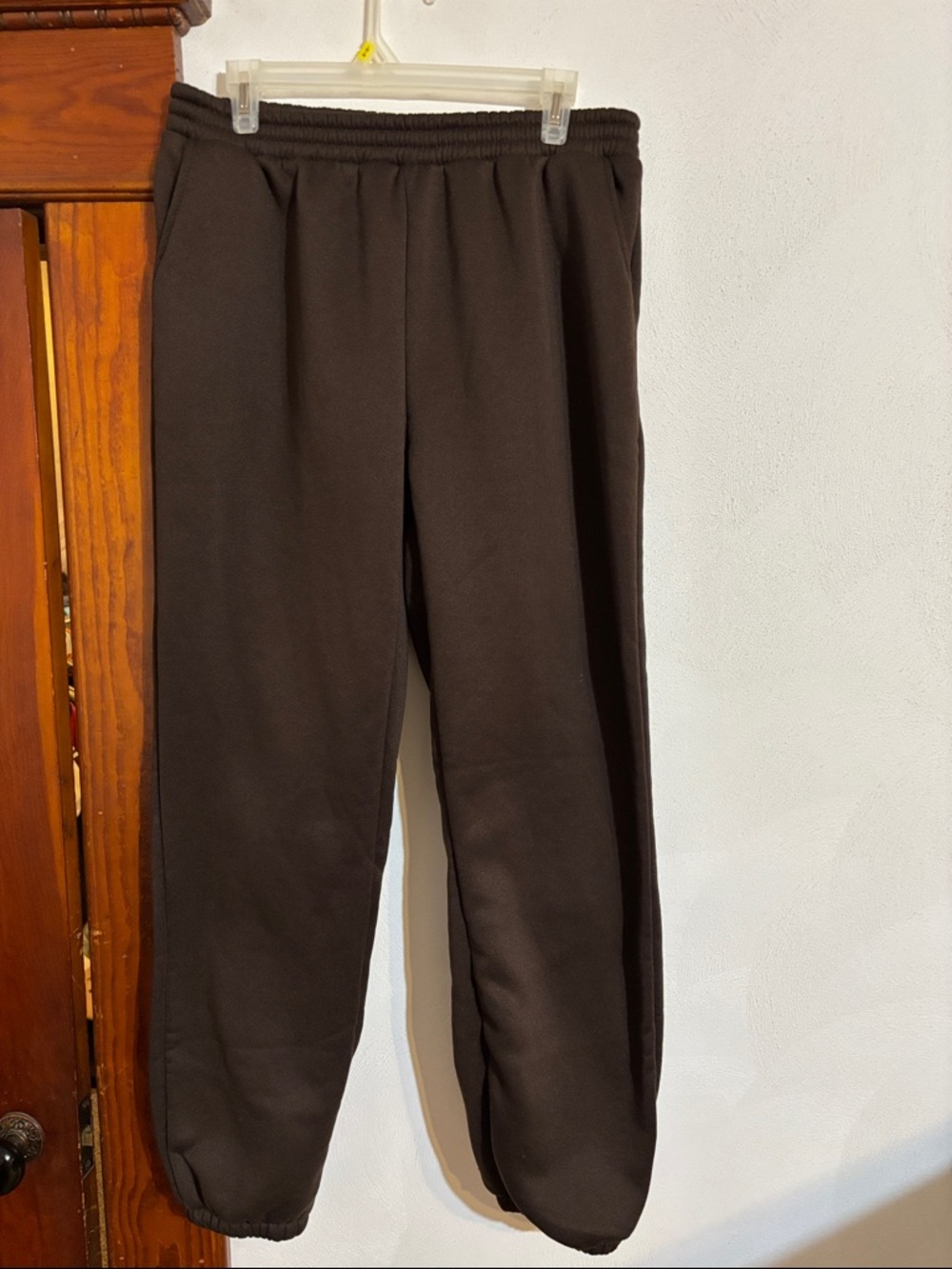 SHEIN Dark Brown Fleece Jogger Pants